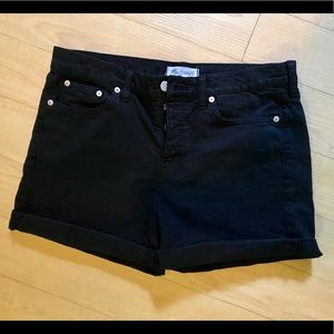 Madewell Denim Black Shorts with Button Up Closure